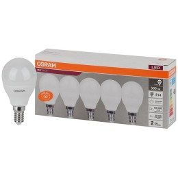 Лампа светодиодная LED Value LVCLP60 7SW/840 7Вт шар матовая E14 230В 2х5 RU (уп.5шт) OSRAM 40580755
