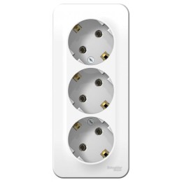 Розетка 3-м ОП Blanca 16А IP20 250В с заземл. без защ. шторок с изолир. пластиной бел. SE BLNRA01031