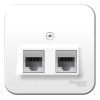 Розетка компьютерная + телефонная 2-м ОП Blanca RJ45 кат.5E + RJ11 с изолир. пластиной бел. SE BLNIA
