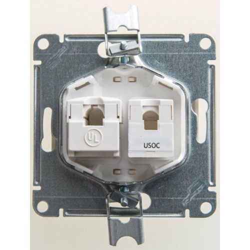 Розетка компьютерная + телефонная 2-м СП Glossa RJ45 + RJ11 кат.5E механизм перламутр SE GSL000685