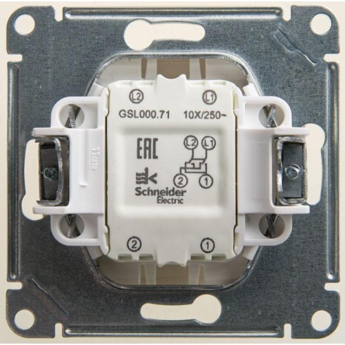Переключатель перекрестный 1-кл. СП Glossa 10А IP20 (сх. 7) 10AX механизм перламутр. SE GSL000671