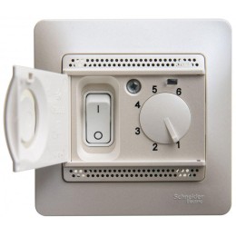 Термостат Glossa электронный для теплого пола с датчиком 10А в сборе перламутр SchE GSL000638