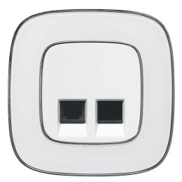 Панель лицевая Valena Allure для 2-м телефонных/информационных розеток сл. кость Leg 755426