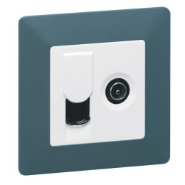 Панель лицевая Valena Life для розетки компьютерной + TV 2-м RJ45 + TV бел. Leg 754830