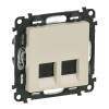 Розетка компьютерная 2-м Valena Life RJ45 кат.5E UTP с лицев. панелью механизм сл. кость Leg 753541