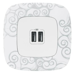 Устройство зарядное Valena Allure с 2-мя USB-разъемами 240В/5В 1500мА с лиц. панелью бел. Leg 754995