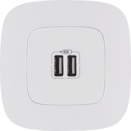 Устройство зарядное Valena Allure с 2-мя USB-разъемами 240В/5В 1500мА с лиц. панелью бел. Leg 754995