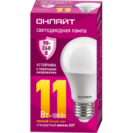 Лампа светодиодная 90 531 OLL-A55-11-230-2.7К-E27 PRO 90-240В ОНЛАЙТ 90531