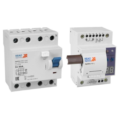 Моторпривод OptiDin MD-L-УХЛ4 + ВДТ без защиты от сверхтоков OptiDin DM63-4440-AС-УХЛ4 (4P 40 300mA)