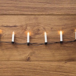 Гирлянда светодиодная "Свечи" 10м 50LED тепл. бел. 4Вт 220-240В IP20 провод ПВХ темн. зел. Neon-Nigh