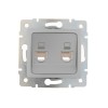 Розетка компьютерная 2-м СП Karina RJ45 механизм матов. серебр. LEZARD 707-4388-141