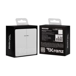 Выключатель 2-кл. СП ROUND MIELE 10А с подсветкой перламутр Kranz KR-78-0714-1