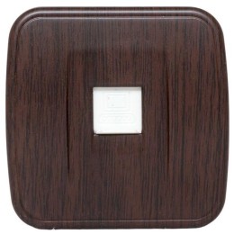 Розетка компьютерная 1-м ОП Минск RJ45 1А 120В темн. дерево EKF EGK01-035-40