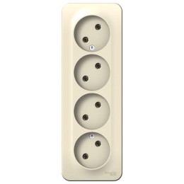 Розетка 4-м ОП Blanca 16А IP20 250В без заземл. без защ. шторок с изолир. пластиной молоч. SE BLNRA0