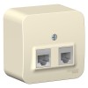 Розетка компьютерная + телефонная 2-м ОП Blanca RJ45 кат.5E + RJ11 с изолир. пластиной молочн. SE BL