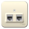 Розетка компьютерная + телефонная 2-м ОП Blanca RJ45 кат.5E + RJ11 с изолир. пластиной молочн. SE BL