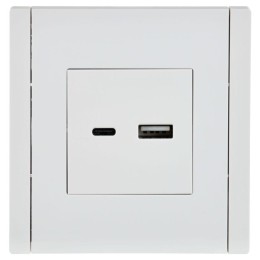 Розетка USB A+C 18Вт FORTE&PIANO FP251 бел. IEK FP-U22-018-K01