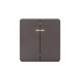 Выключатель 2-кл. СП ROUND MIELE 10А с подсветкой титан Kranz KR-78-0714-2