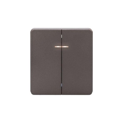 Выключатель 2-кл. СП ROUND MIELE 10А с подсветкой титан Kranz KR-78-0714-2