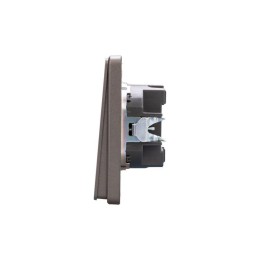 Выключатель 2-кл. СП ROUND MIELE 10А с подсветкой титан Kranz KR-78-0714-2