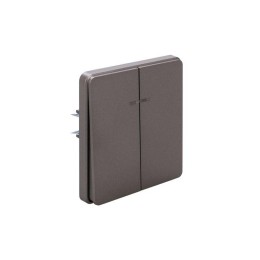 Выключатель 2-кл. СП ROUND MIELE 10А с подсветкой титан Kranz KR-78-0714-2