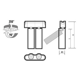 Светильник светодиодный трековый MTR16 2016 2х8Вт 4000К 24град. BL IP20 низковольтный Pro черн. Jazz