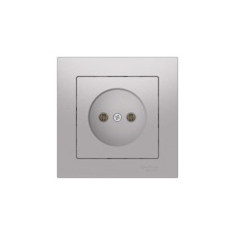 Розетка AtlasDesign 16А без заземл. быстрозажим. клем. в сборе алюм. SE ATN000340S