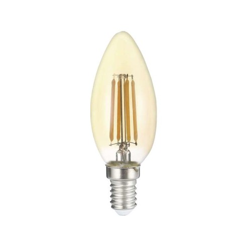 Лампа светодиодная филаментная PLED OMNI 8Вт C35 4000К нейтр. бел. E14 230В/50Гц Gold JazzWay 502094