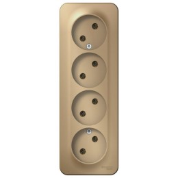 Розетка 4-м ОП Blanca 16А IP20 250В без заземл. без защ. шторок с изолир. пластиной титан SE BLNRA00