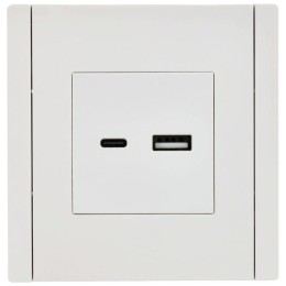 Розетка USB A+C 3.1А FORTE&PIANO FP250 бел. IEK FP-U22-D31-K01