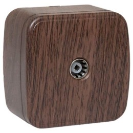 Розетка телевизионная TV 1-м ОП Минск 5-862МГц 75Ом темн. дерево EKF EGA00-027-40