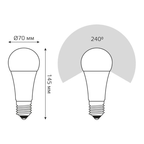 Лампа светодиодная Elementary 35Вт A80 грушевидная 6500К холод. бел. E27 2790лм GAUSS 70235