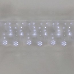 Гирлянда светодиодная "Бахрома" со снежинками 2.4х0.9м 150LED бел. 7.5Вт 230В IP20 с контроллером 8