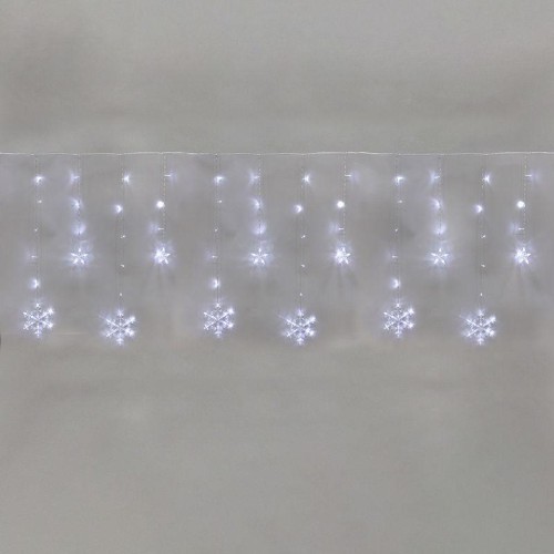 Гирлянда светодиодная "Бахрома" со снежинками 2.4х0.9м 150LED бел. 7.5Вт 230В IP20 с контроллером 8