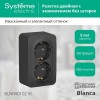Розетка 2-м ОП Blanca 16А IP20 250В с заземл. без защ. шторок с изолир. пластиной антрацит SE BLNRA0