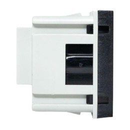 Розетка 45х45 с зазем. с защ. шторками 90град. черн. матов. EKF E2MR16-028-30