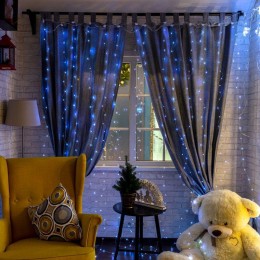 Гирлянда светодиодная "Роса "Светодиодный дождь" 6х3м LED бел. 24Вт IP20 USB+пульт управления Neon-N