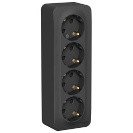 Розетка 4-м ОП Blanca 16А IP20 250В с заземл. защ. шторки с изолир. пластиной антрацит SE BLNRA01141