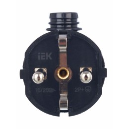 Вилка угловая ВПу11-02-Ст разборная с заземл. 16А черн. IEK EVP11-16-01-K02