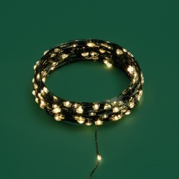 Гирлянда светодиодная "Роса" 20м 200LED тепл. бел. IP20 с контроллером провод зел. Neon-Night 303-26