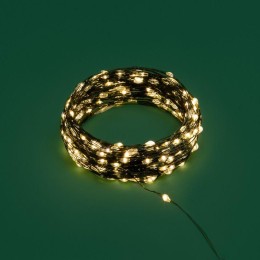 Гирлянда "Роса" 30м 300LED тепл. бел. IP20 230В с контроллером провод зел. Neon-Night 303-276