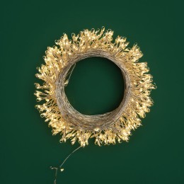 Гирлянда светодиодная "Роса "Фейерверк" 20м 500LED тепл. бел. 7.2Вт IP20 с контроллером на катушке N