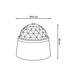 Светильник светодиодный Mood 3Вт диско с фиксированной проекцией с кабелем электропитания и выкл. бе