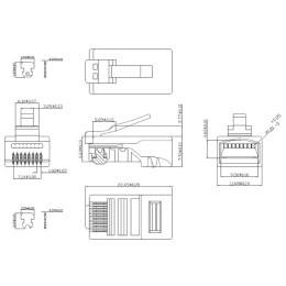 Коннектор RJ45 8P8C-FC под витую пару кат.5E быстрой установки универс. (для ож и мж кабеля) для про