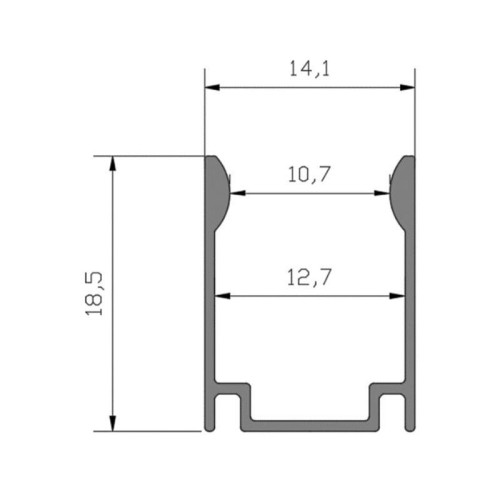 Короб алюминиевый для гибкого неона 15х26мм длина 2м Neon-Night 134-090