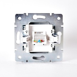 Розетка компьютерная 1-м СП Karina RJ45 механизм матов. серебр. LEZARD 707-4388-139