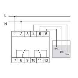 Реле уровня PZ-829 (двухуровневый монтаж на DIN-рейке 35мм 230В AC 2х16А 2перкл. IP20) F&F EA08.001.