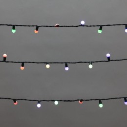 Гирлянда светодиодная "Мультишарики" 20м d15мм 200LED мульти (RG/RB) 11Вт 230В IP44 мигание провод з