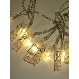 Гирлянда "Прищепки" ILD-10WW-BO-PN 10LED тепл. бел. 1.8м IP20 (2хАА не в компл.) SHLights 4690601047