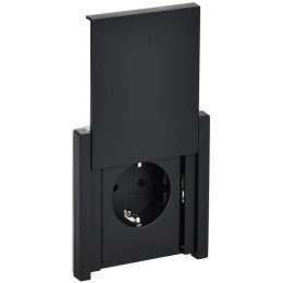 Розетка СП FORTE&PIANO16А IP44 FP119 с заземл. защ. шторки с крышкой безвинт. крепл. черн. IEK FP-R1